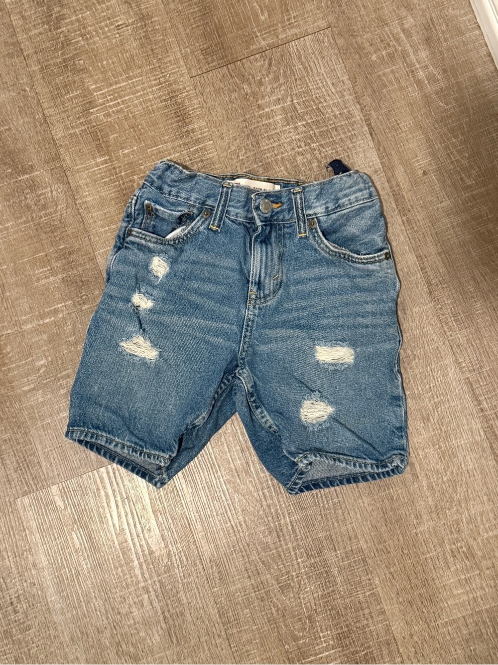 Levi's Boys Light Blue Ripped Denim Shorts